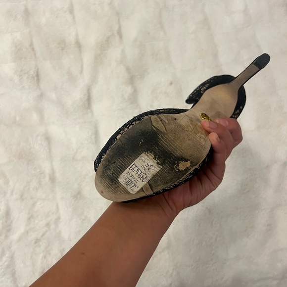 Bebe Y2K Black Lace Stilettos/Peep Toe🖤 - Picture 6 of 7